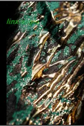 Middle ancient dark green gold fabric, three-dimensional heavy texture shiny jacquard fabric, creative clothing designer fabric.