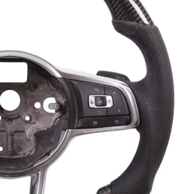 Roda Kemudi Serat Karbon Asli Kustom Cocok untuk Vw Golf 6 7 Mk6 7 Mk5 Passat Polo Update Ke Mk7 Gti 2015