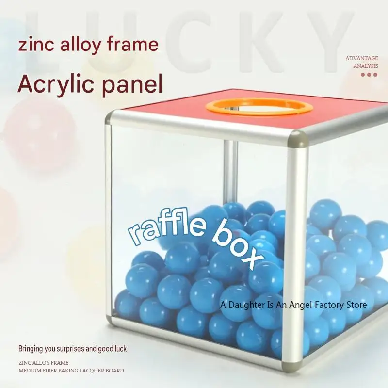 Lottery Lucky Box Donation Ballot Box Square Raffle Ball Game Box Transparent Ticket Holder Fundraising Cubic Storage Container