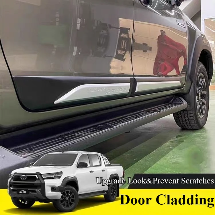 

Дверная обшивка ABS GR для Toyota Hilux REVO 2015-2024 гг., защита порога грузовика-пикапа, защита от царапин, боковые молдинги кузова