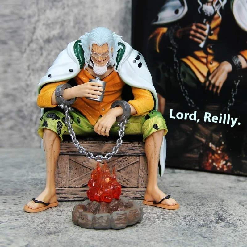 One Piece 15.5cm Hades Raleigh Handcuffed Scene Sitting Posture Luminous Boxed Hand-Made Doll Ornaments Model Statue Toy Gift