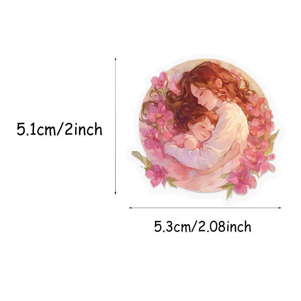 Flower Series 50 Piece Collection PET Material Stickers Retro Envelope Transparent Waterproof Graffiti Decoration DIY