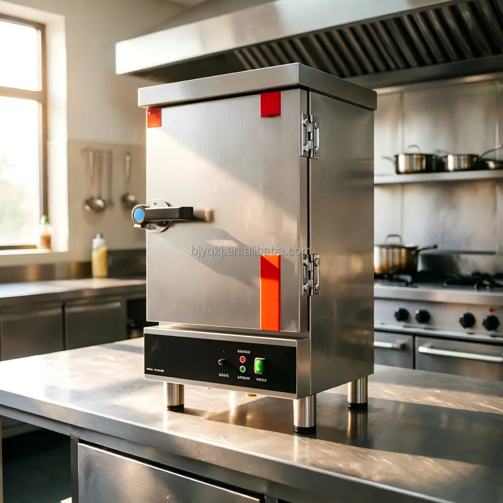 Commercial 4-Layer Stainless Steel Electric Rice Steamer Convection Heating Steam Injection Automatic Motor for Hotels Food