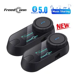 FreedConn Bluetooth moto interfono casco auricolare Wireless moto testa interfono schermo LCD auricolare FM