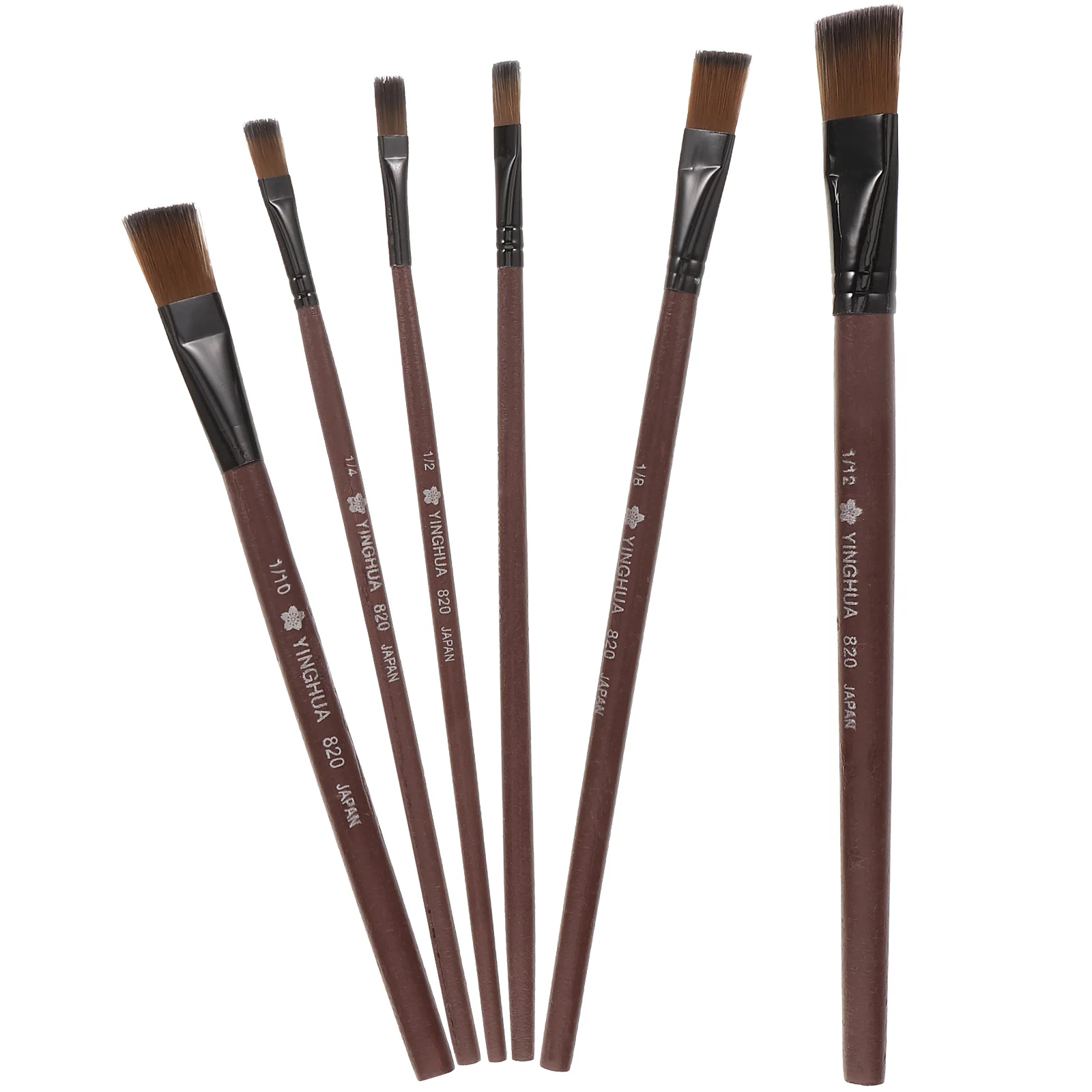 

6Pcs Weasel Hair Watercolor Oil Paint Brush Set Fine Flexible Tip Nickel Plated Copper Tube School Art Supplies Professional