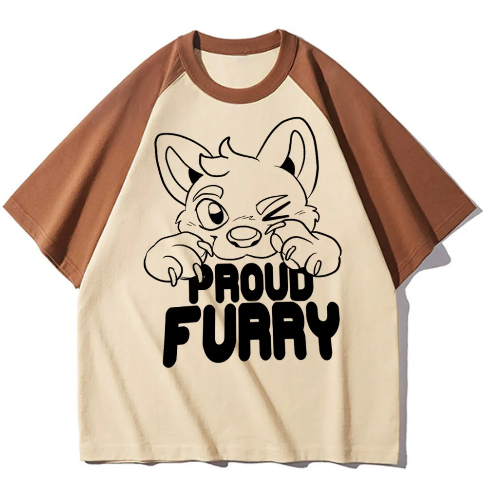 Furry t shirt teen Breathable anime Pop Culture streetwear 2000s shirt Grunge Pop Culture Digital anime korean clothes Graphic