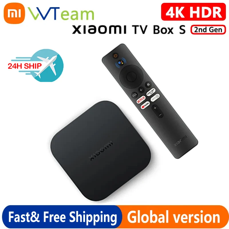 Original Global Version Xiaomi TV Box S 2nd Gen 4K Ultra HD 2G 8G WiFi BT5.2 Google TV Cast Netflix Smart TV Box Media Player