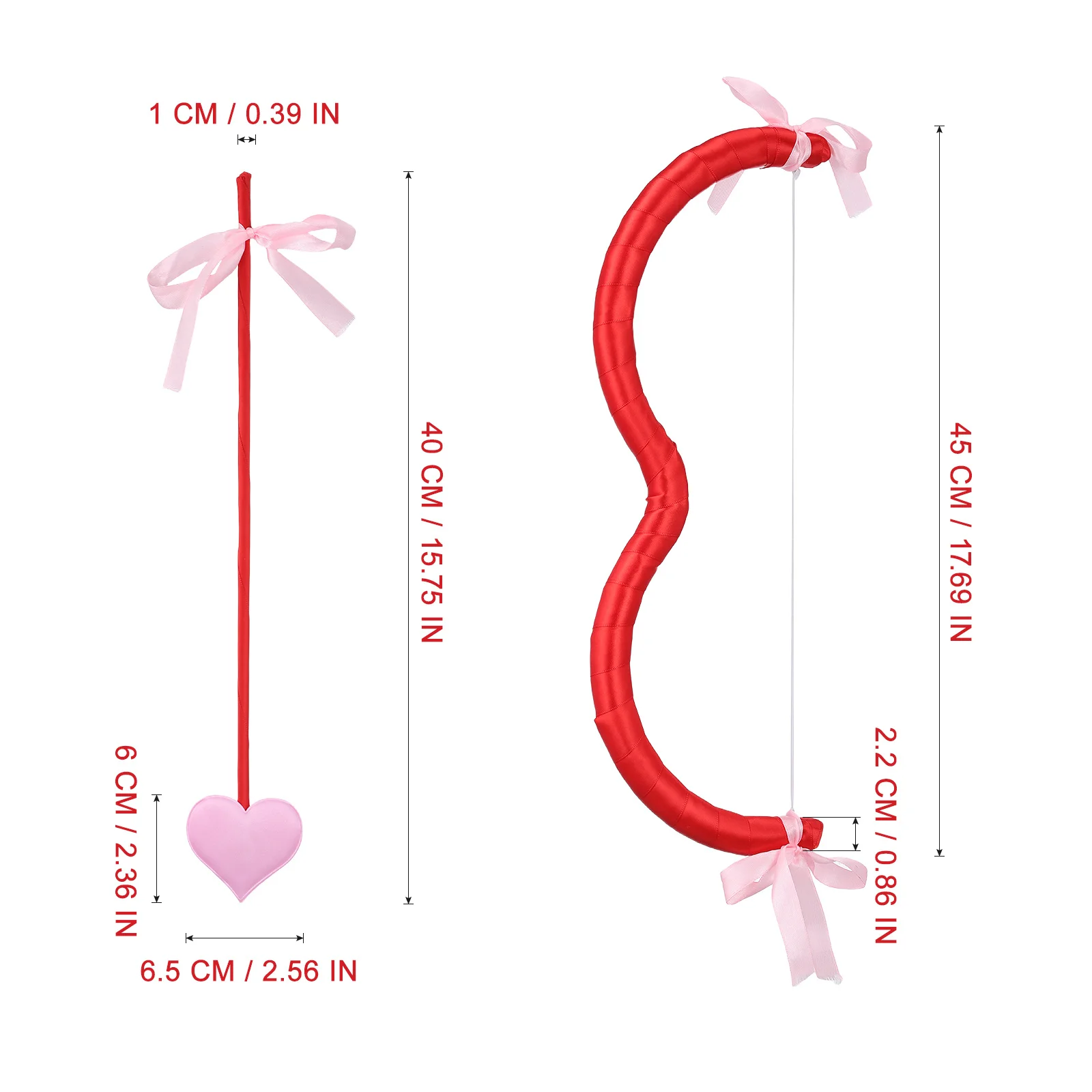 Costume de cupidon pour la saint-valentin, accessoire en mousse avec nœud et flèche pour vacances, fête de mariage, accessoires de Cosplay