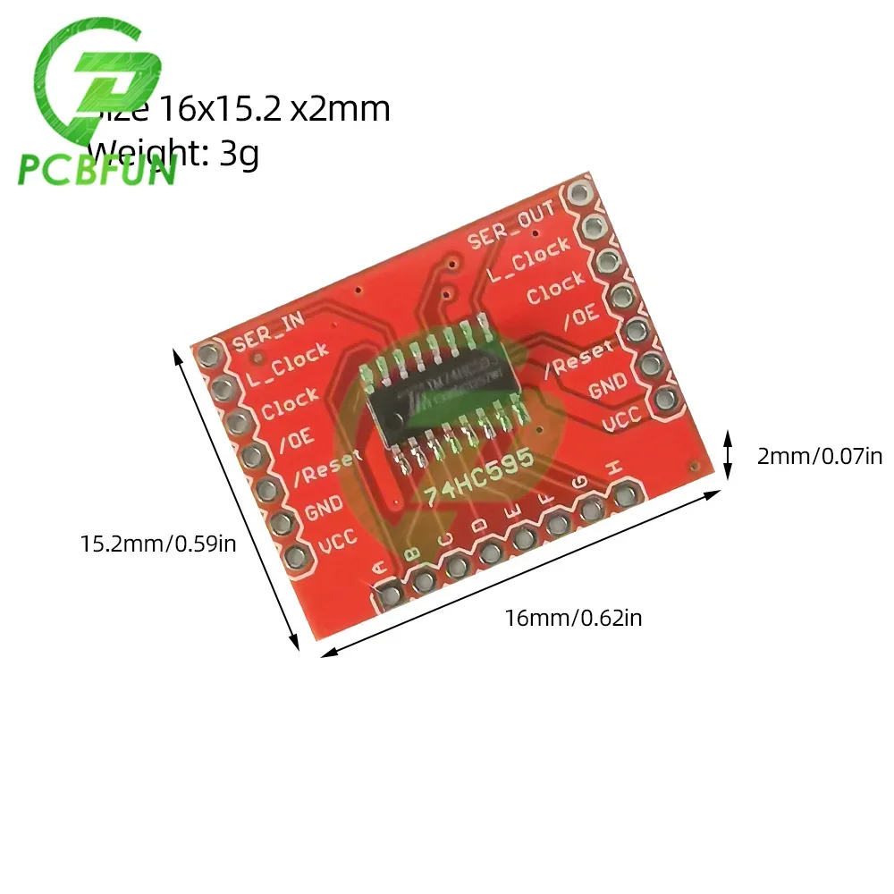 1/5/10PCS 74HC595 DC 3.3-5V Expansion Board Module Shift Register with Needle SPI Interface