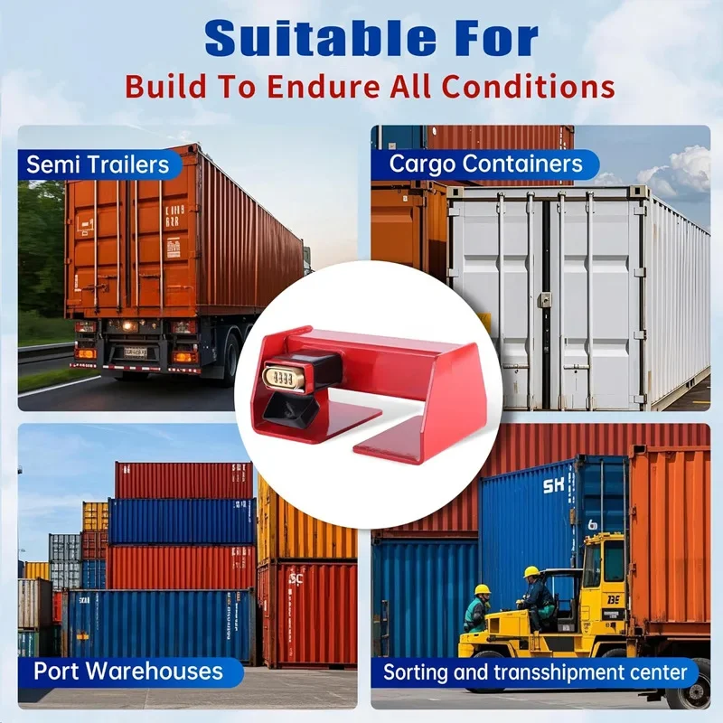 1Pc Heavy Duty Cargo Door Lock Powder Coated Steel Shipping Container Lock Maximum Security Semi Trailer Door Lock Security