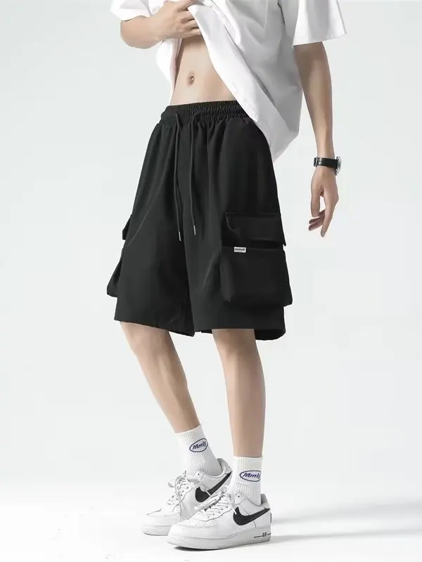 

Летние тонкие мужские рабочие шорты в американском стиле, свободные прямые шорты, молодежные повседневные шорты длиной до колена