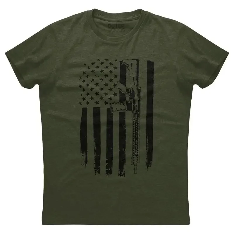 USA Flag AR15 Rifle 2nd Amendment Military Patriotic T shirt