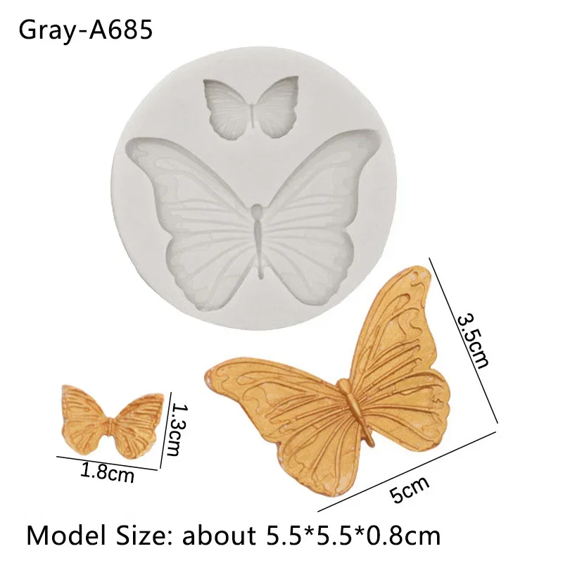 DIY Handmade Clay Sculpture Molds 3D Simulation Butterfly Silicone Molds Dripping Glue Clay Gypsum Mold Fondant Cake Decor