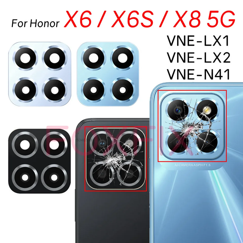 Kit Riparazione Vetro Fotocamera Per Honor X8a CRT-LX1/LX2/LX3 – 2 Lenti Posteriori + Strumenti