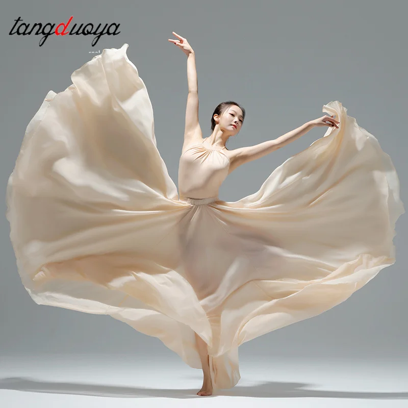 

Шифоновая полуюбка 720 градусов, балетная женская юбка для танца живота, длинные юбки, тренировочная одежда для танцоров, ассорти, танцевальная юбка ﻿