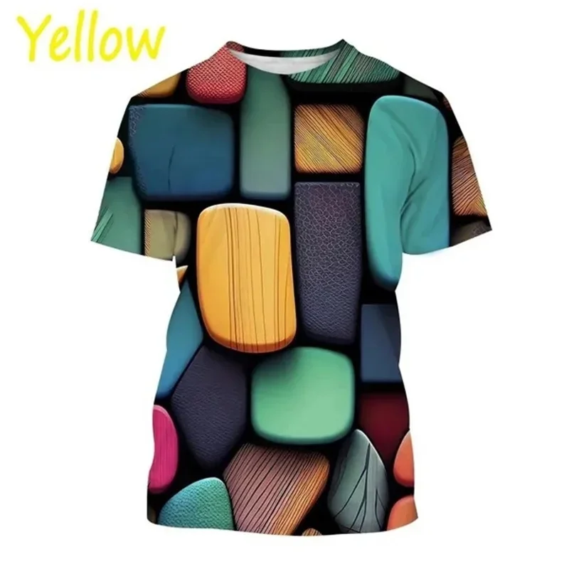 New Arrivals 3D Print Stone Graphic T-Shirt For Men Personality Cobblestone Pattern Tee Tops Short Sleeve Kids Casual Tshirt