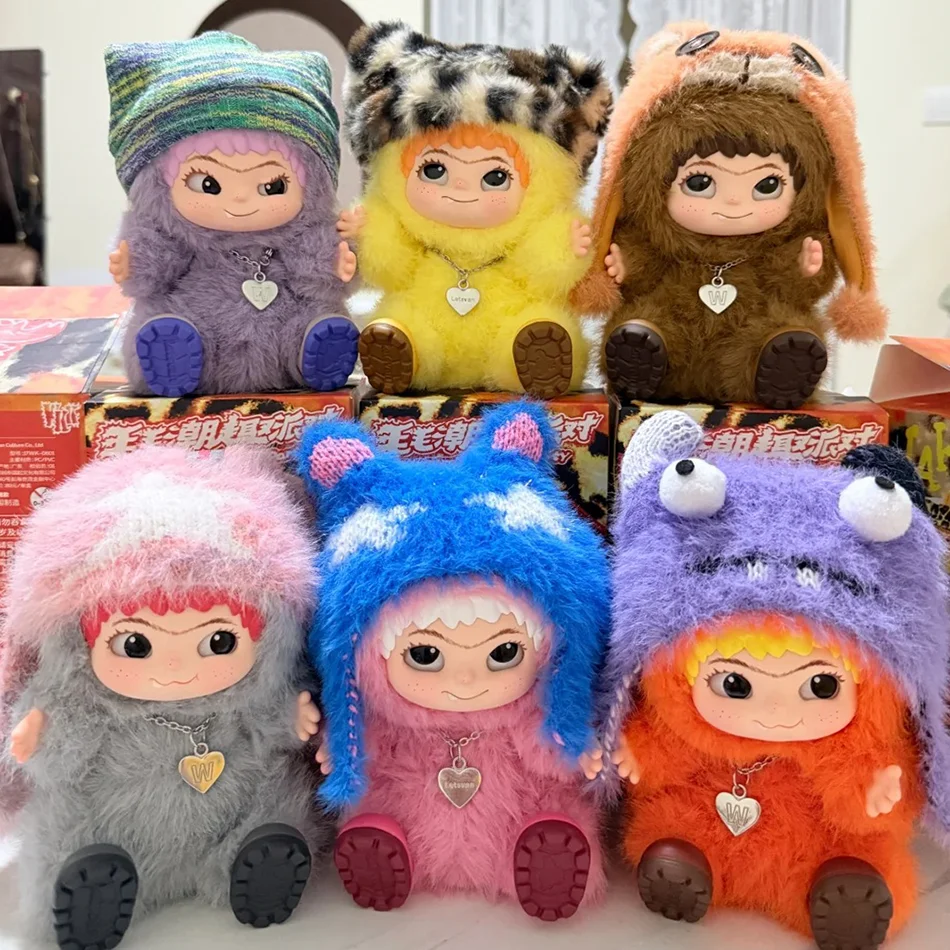 

Wakuku Aw Fuzzy Trend Fun Party Series Blind Box Doll Bag Pendant Pain Bag Decoration Ornament Mystery Box Cute Christmas Gift