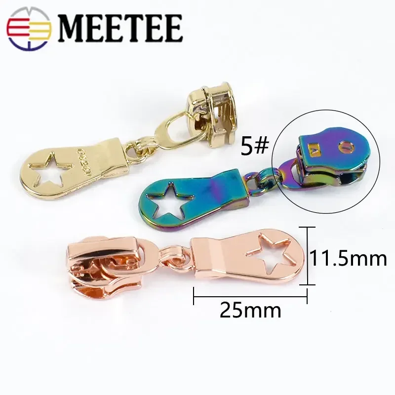 10pcs Meetee 5# Metal Zipper Head Auto Lock for Metalic or Nylon Zippers Slider Zip Repari DIY Bags Garment Sewing Accessories