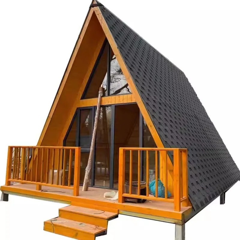 

Outdoor triangle chalet balcony scenic bed and breakfast Internet celebrity villa wooden house mobile wooden house