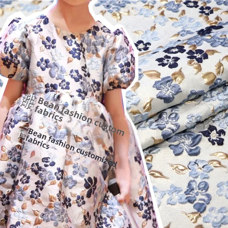 

Золотая линия, парча, жаккардовая ткань, окрашенная в пряжу, платье с цветочным тиснением, плащ, пальто, одежда, брендовый модный дизайн, оптовая продажа, ткань