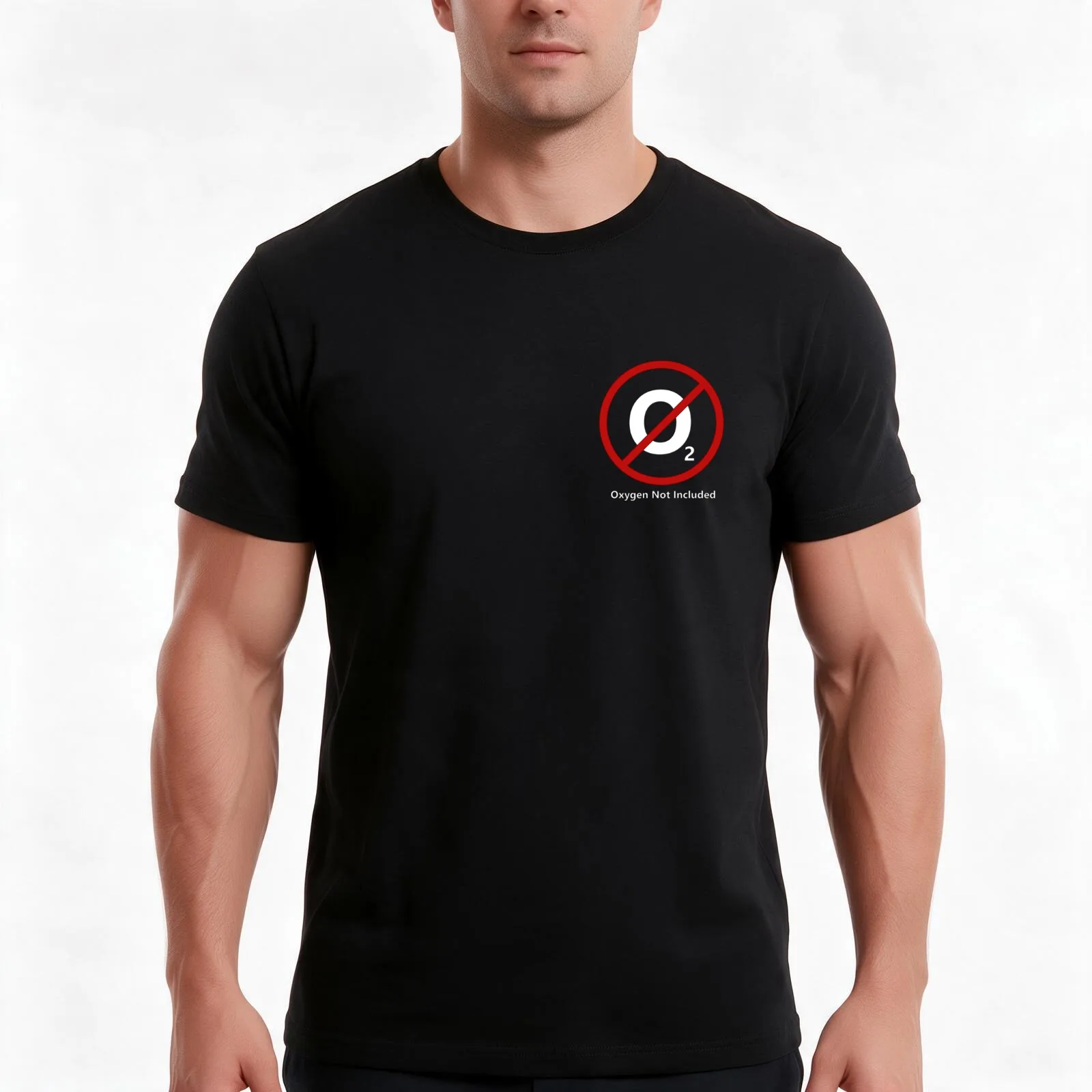 Oxygen Not Included T-Shirt, Summer Casual Cotton Tee, Oversized Streetwear Tops, Vintage Graphic Print, Loose Fit Short Sleeve