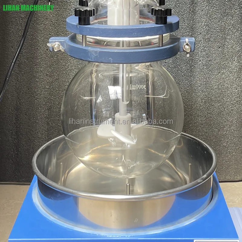Factory Customized 5L Laboratory Small Mini Single Wall Layer Glass Reactor Jar With Fabric Heating Mantle
