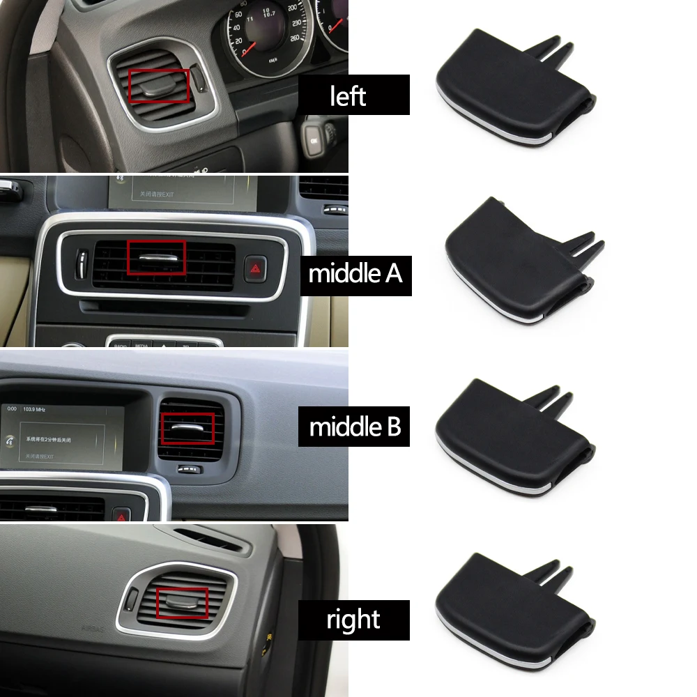 Car Accessories Front Air Conditioning Air Vent Outlet Tab Clip Slider For Volvo S60 V60 2011 2012 2013 2014 2015 2016 2017 2018