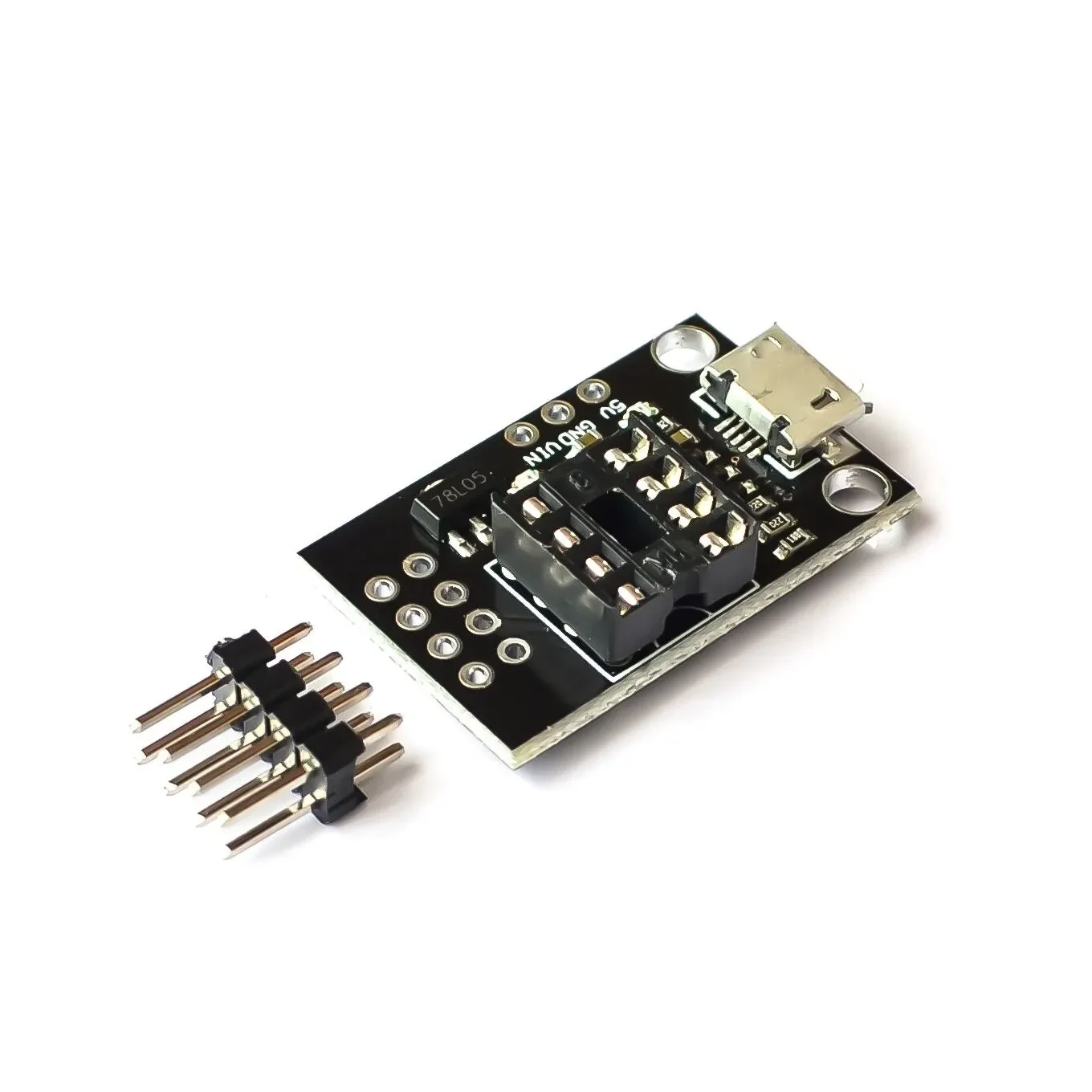 Pluggable Development Board For ATtiny13A/ATtiny25/ATtiny45/ATtiny85 Programming Editor Micro Usb Power Connector