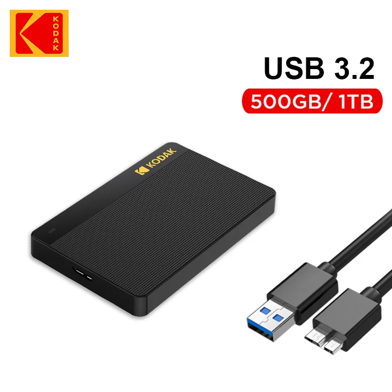 Kodak Portable External Hard Drive P160 500GB USB 3.0 PHDD External Hard Disk Perfect for PS4/PS5 Xbox Mac PC
