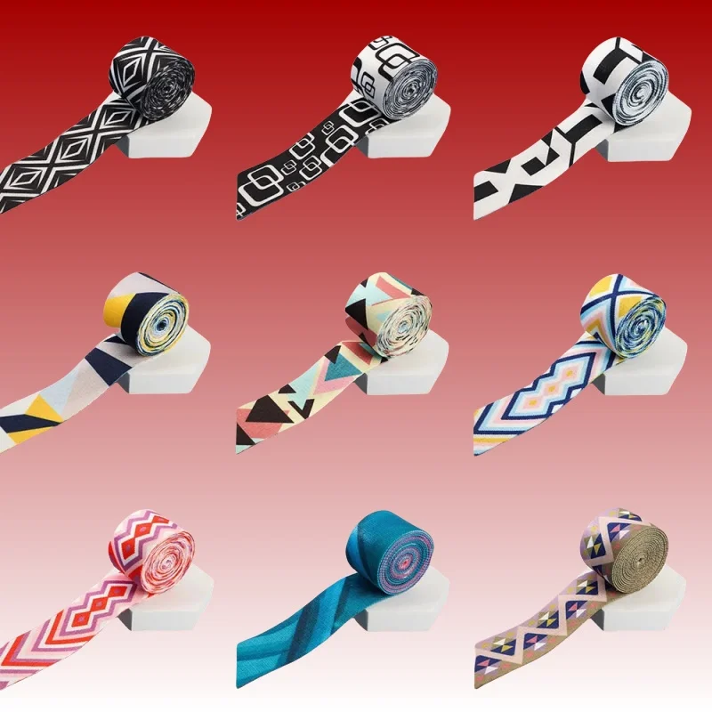 2 meters 38mm floral printed clothing piece waist elastic webbing DIY clothing ribbon bag shoulder strap sewing accessories