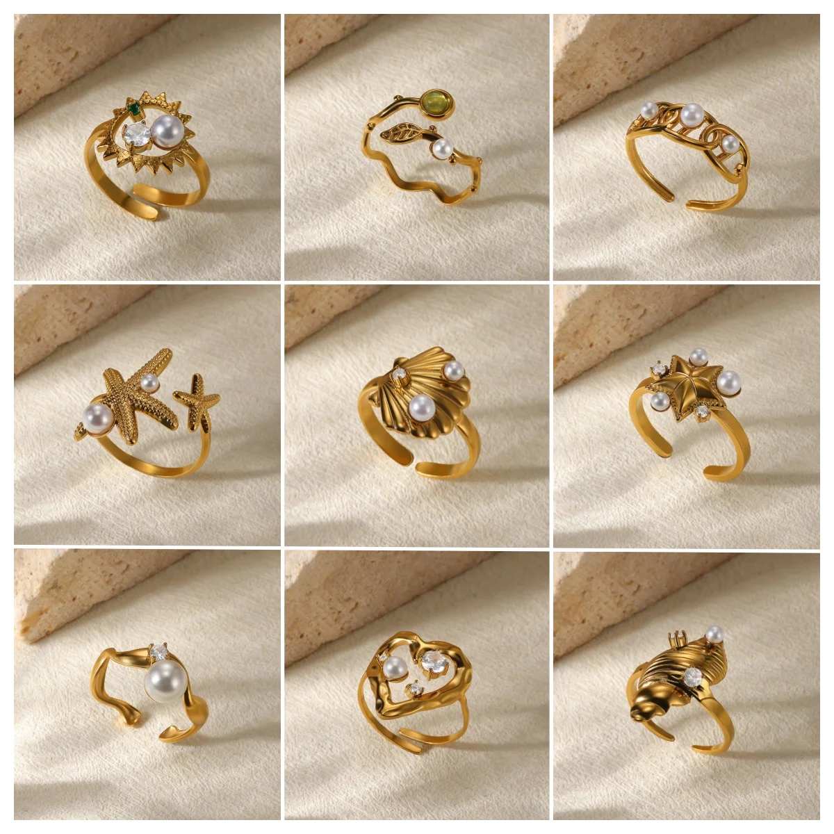 Elegant Butterfly Floral Ring Set Minimalist Steel Stackable Ring for Women European & American Trendy Statement Jewelry Gift
