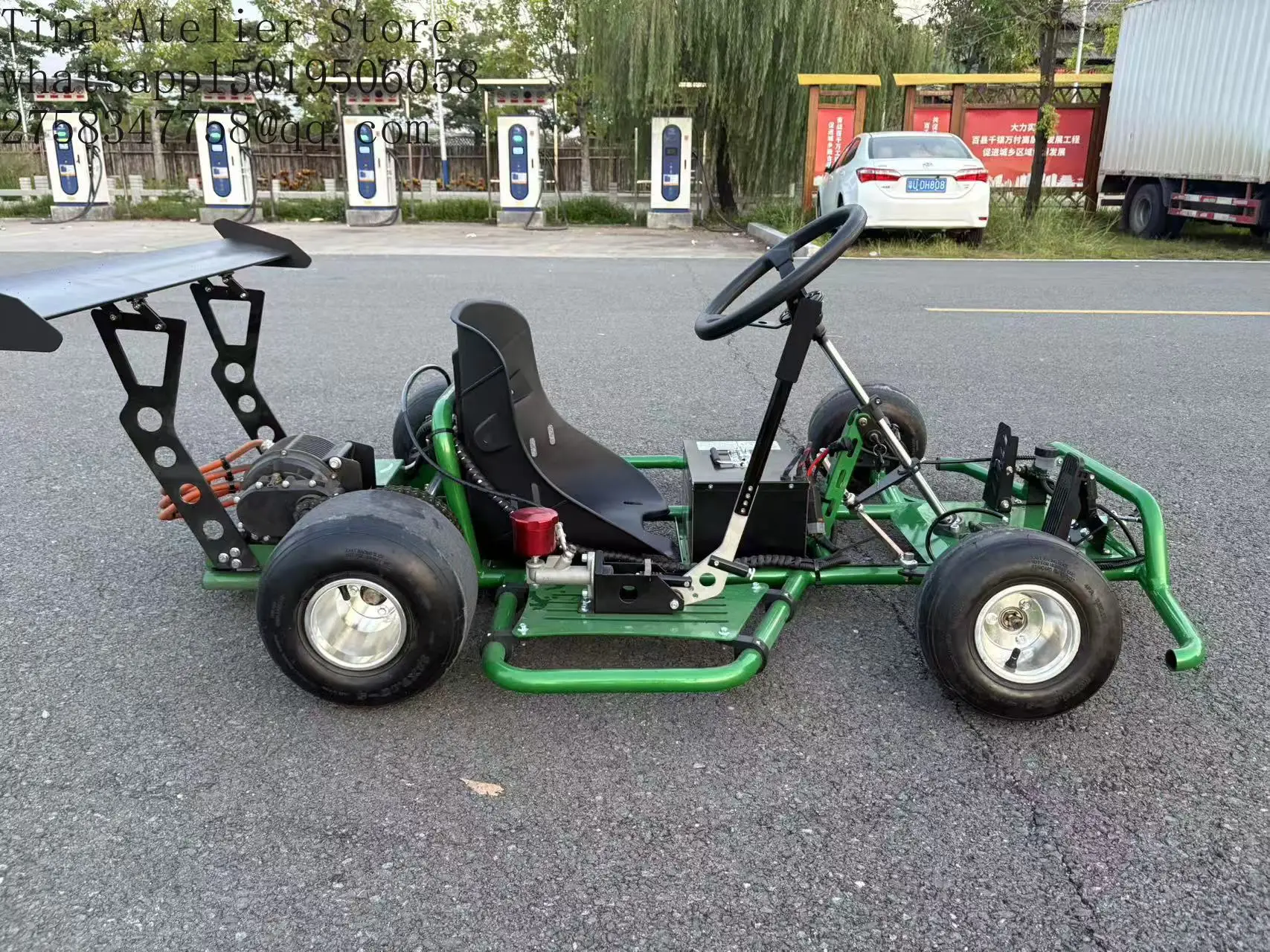 72v10kw 72v3kw 72v40ah Lithium Battery Electric Drift Drifting Go Kart with Hand E Front Brake Spec