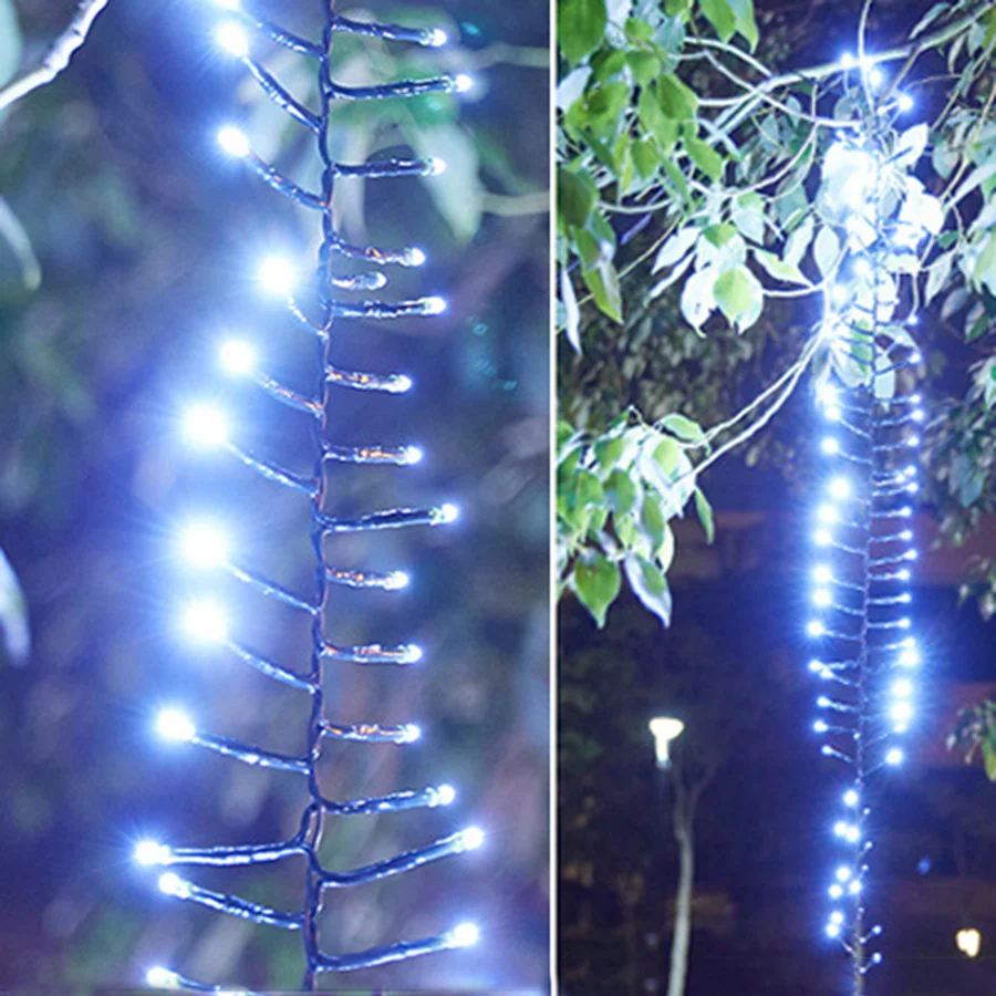 Led guirlanda de natal luzes de fadas ao ar livre à prova dwaterproof água chuva de meteoros luzes da corda decoração do jardim para árvore de natal festa casamento