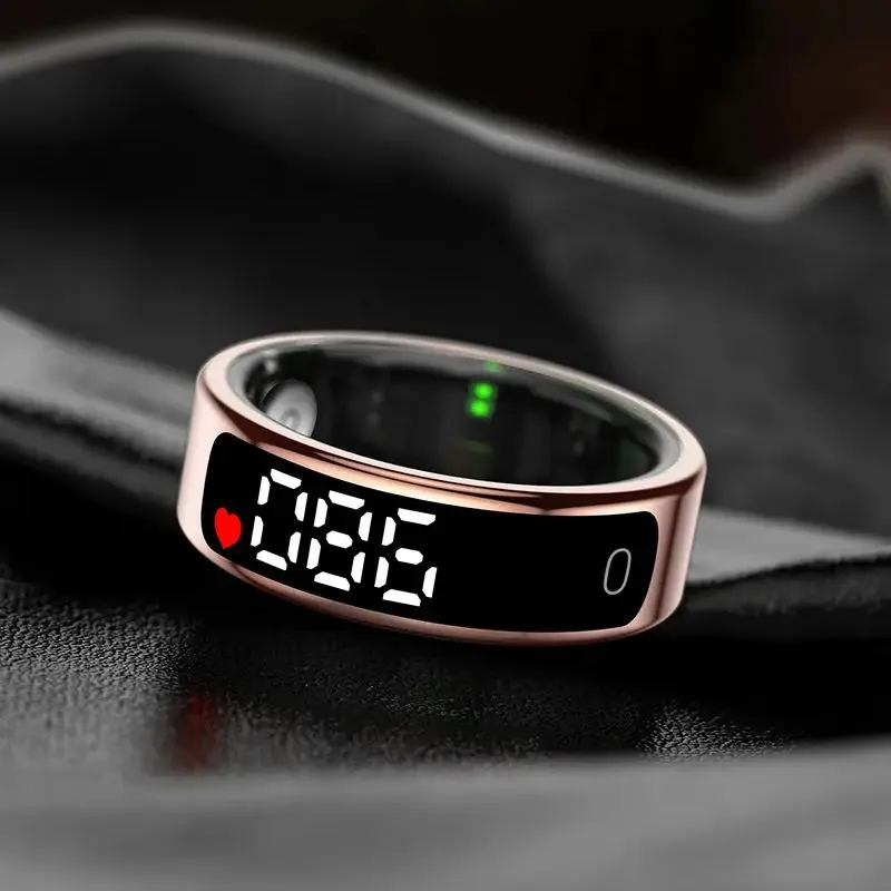 

New smart ring with transparent bin display gesture control heart rate sleep monitoring exercise step