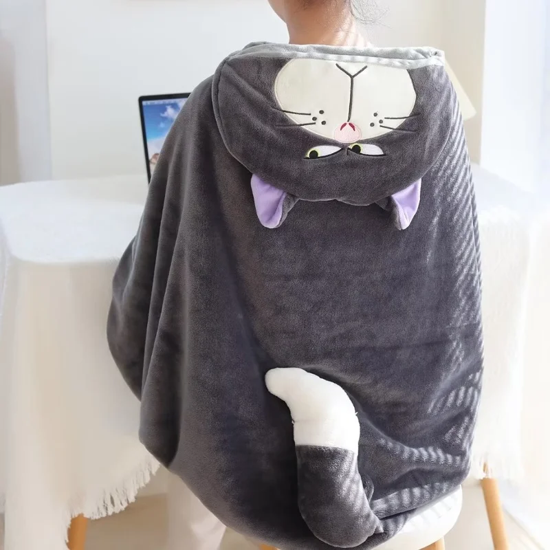 

Периферийные устройства в стиле аниме «Дисней», милое одеяло с кондиционером, плащ с капюшоном, теплое одеяло для комнаты, студенческая шаль, милый подарок