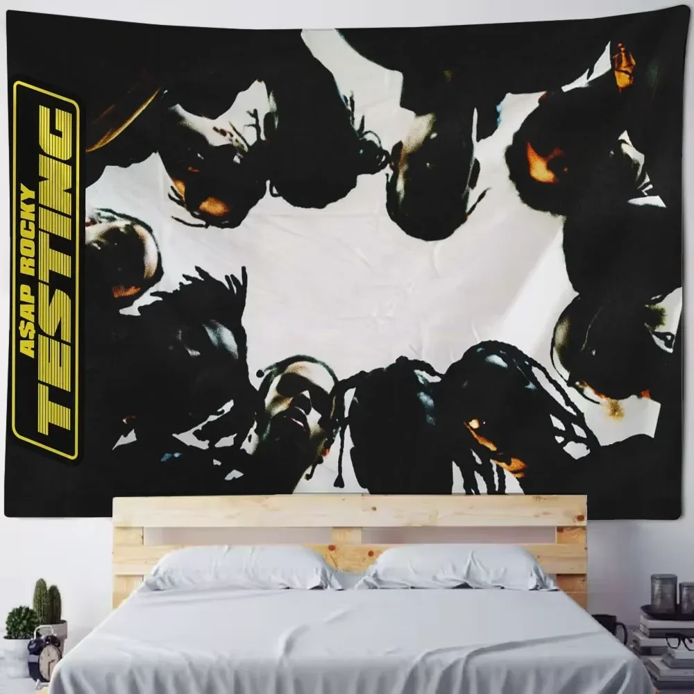 A-Asap R-Rocky Rapper Testing  Tapestry Decoration Bedroom Dormitory Background Cloth Holiday Home Party Living Room Club Cloth