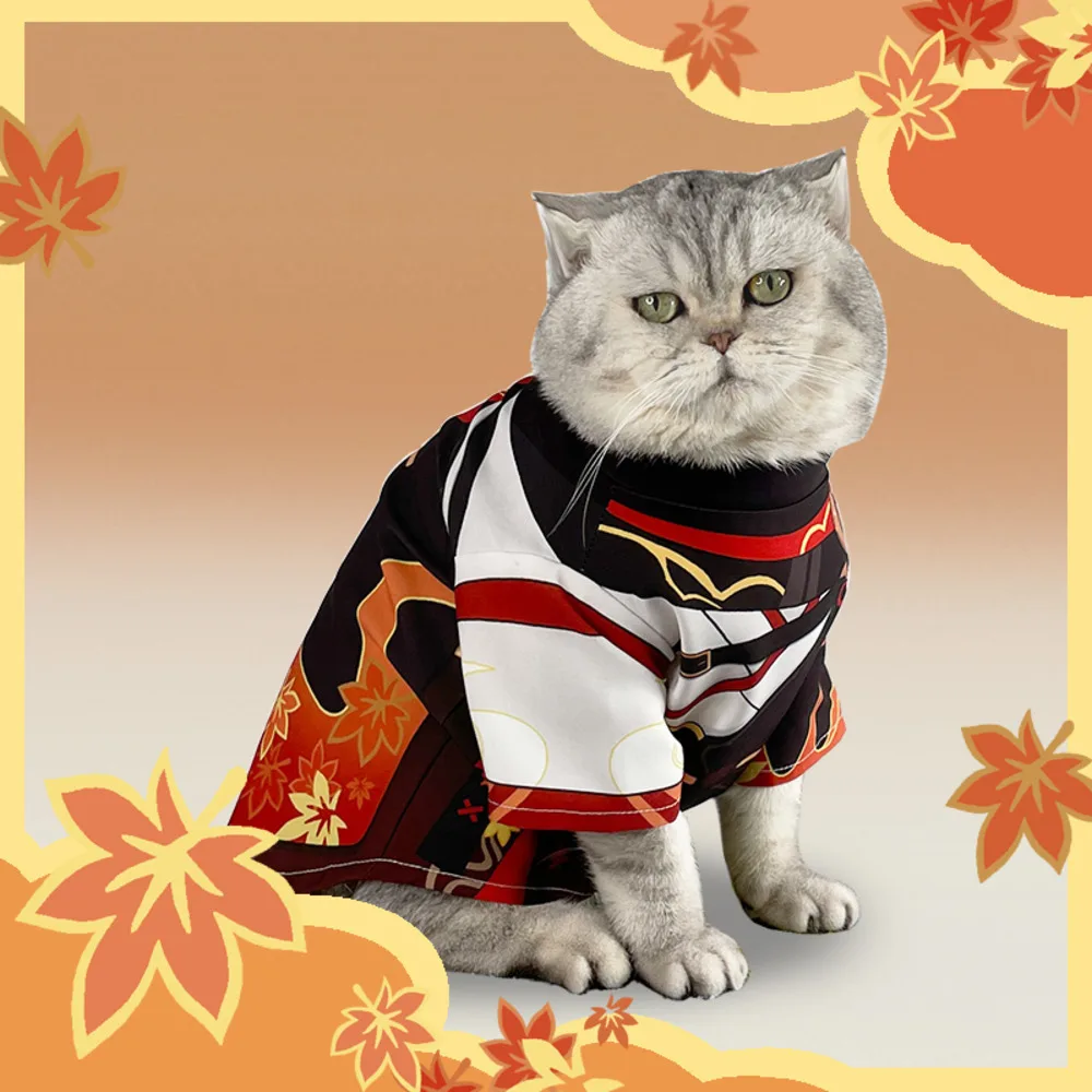 Anime Genshin Impact Kaedehara Kazuha Cute Little Cat Clothes Coat Cosplay Costume Accessories Take Photo Props Dog Pet Supplies