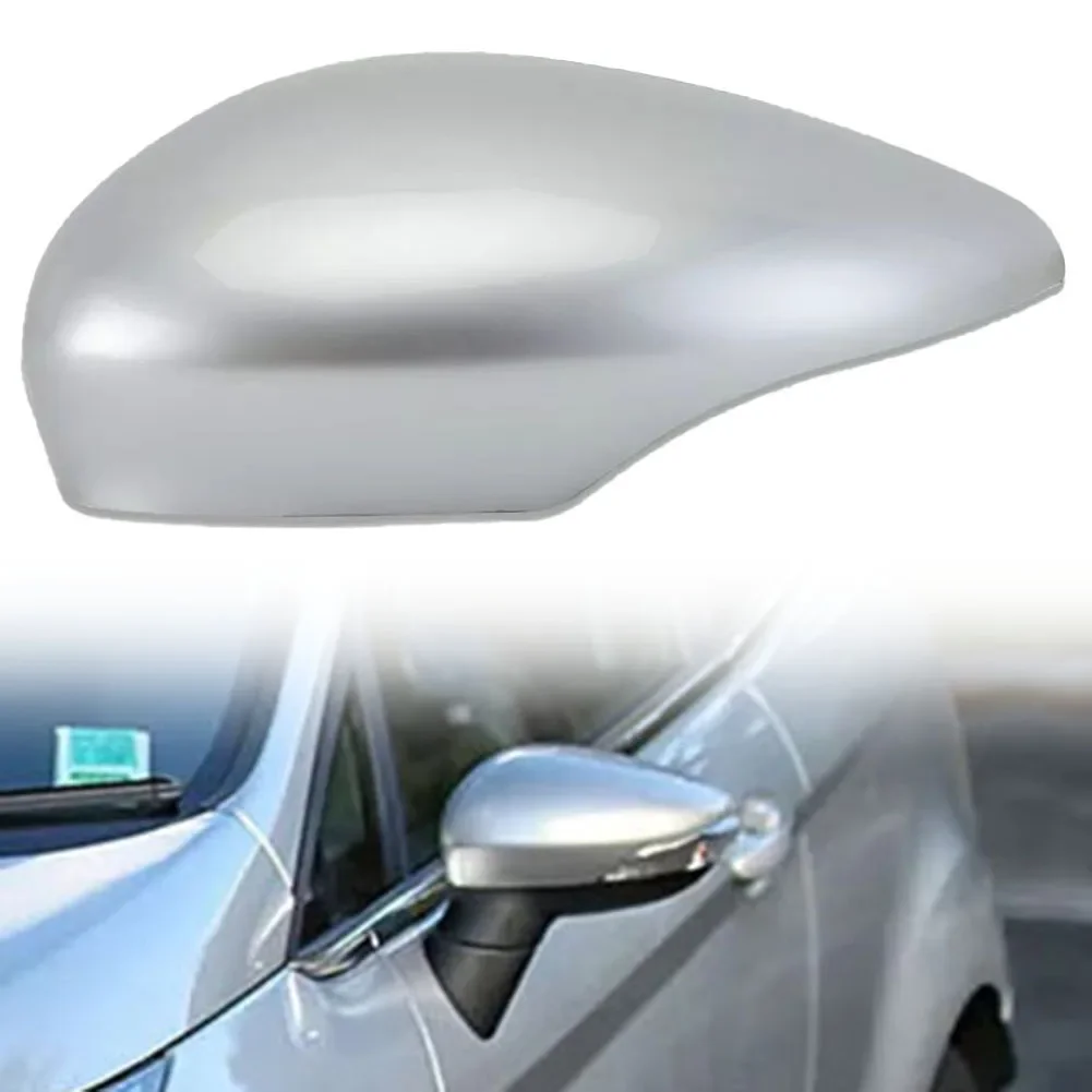 1pcs Car Left Silver Door Wing Mirror Cover Cap Casing Side Rearview Mirror Cap For Fiesta MK7 2008-2017 ﻿