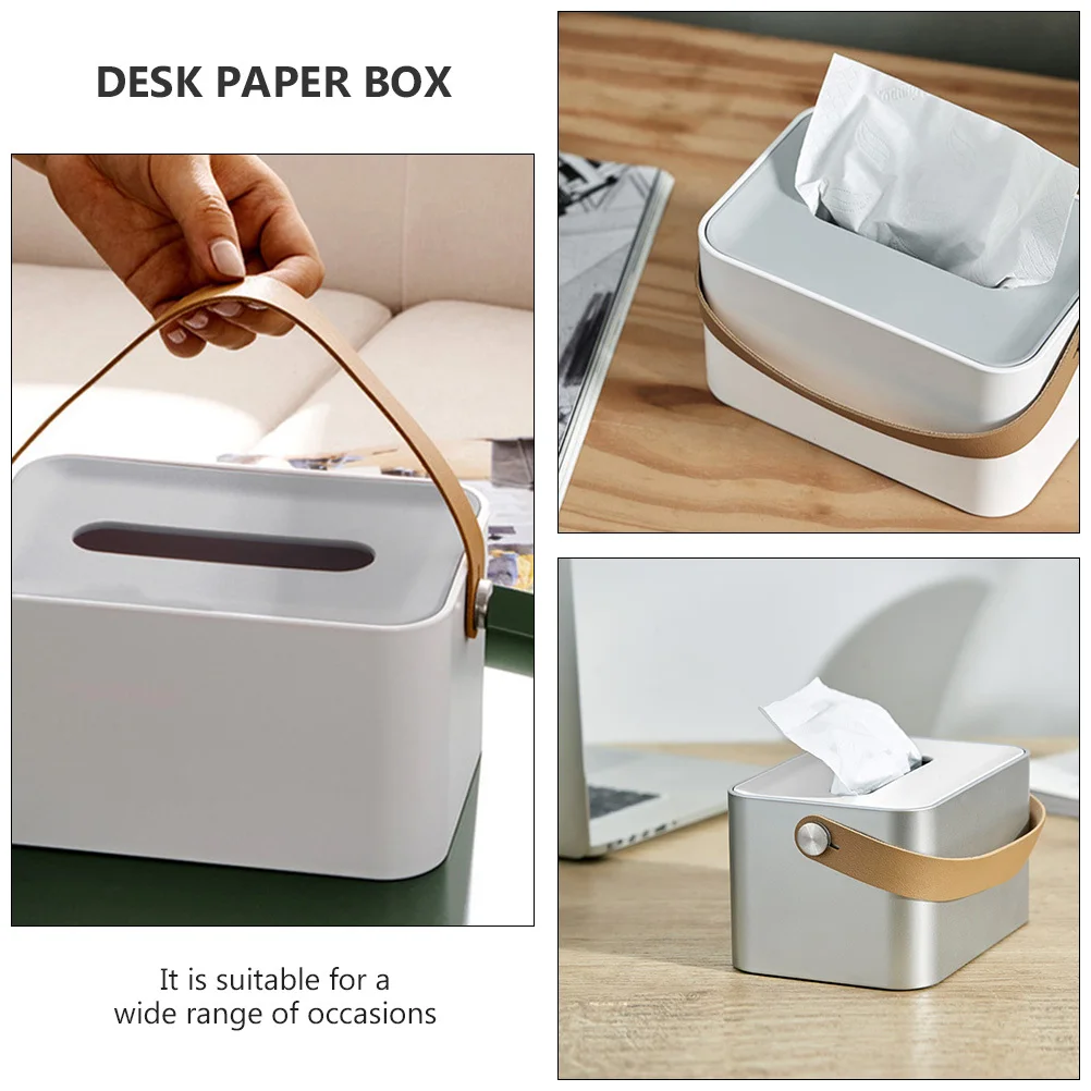 

Portable Handheld Paper Tissue Box Creative Storage Case Plastic Wipe Organizer for Desk Office Home Decoration