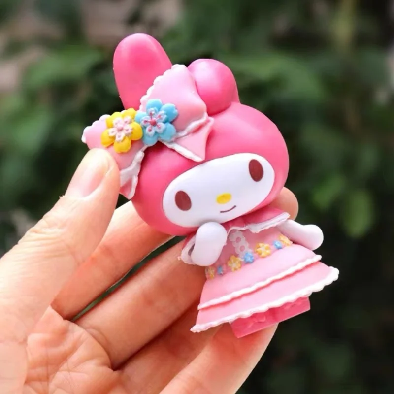 Venda quente autêntica sanrio primavera flor boneca minha melodia pequena estrela dupla cinnamoroll kuromi anime personagem dos desenhos animados kawaii t