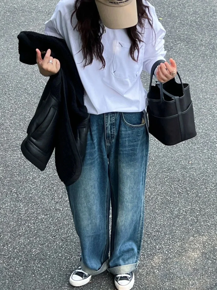 Street Sle Faionable gelaagd lamsbontvest dames herfst winter ontwerp uniek patchwork lederen jaet bovenkleding trendy