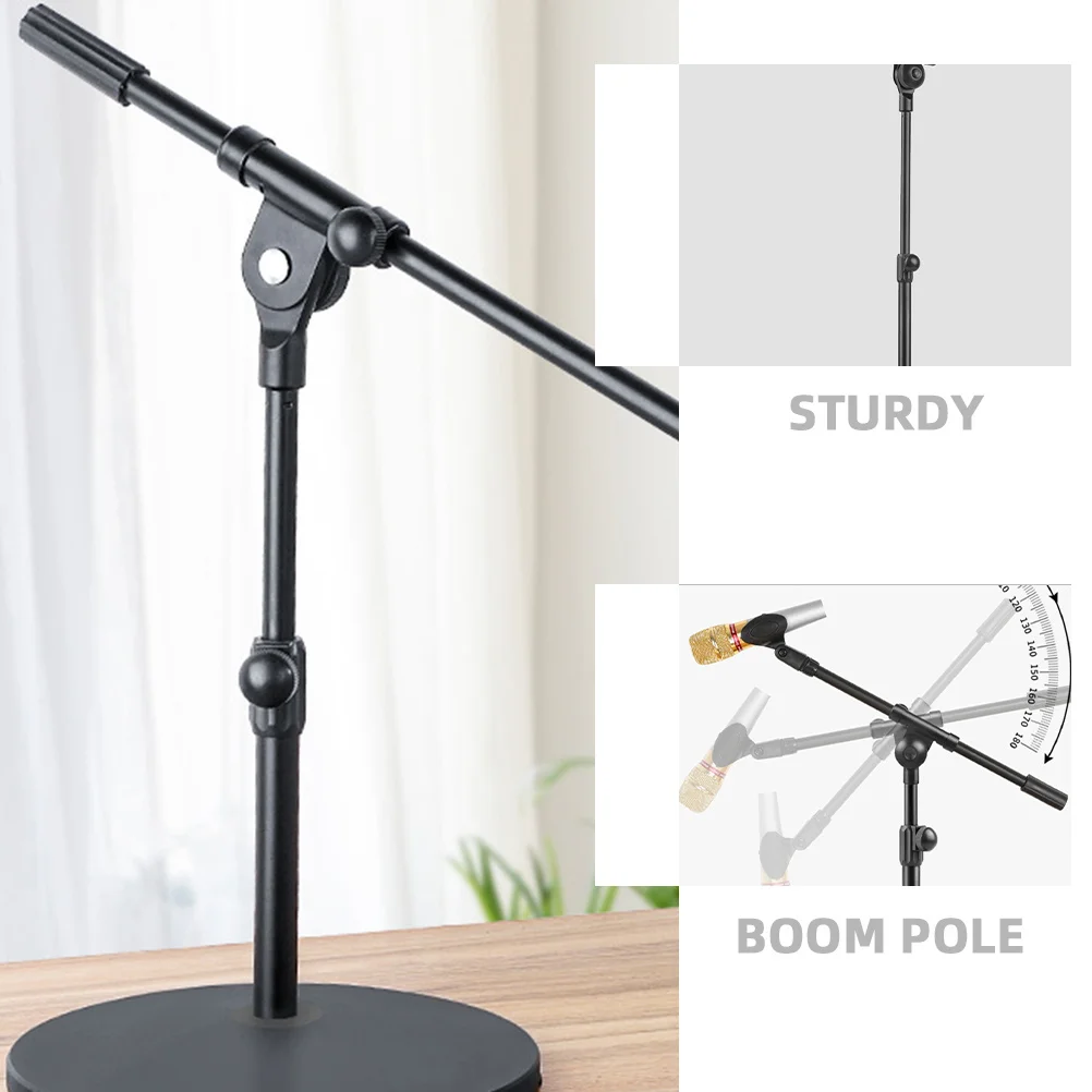 

50Cm Telescopic Boom Pole Extendable Microphone Arm for Desktop Mic Stands Long Boom Mic Pole with Stable Mounting