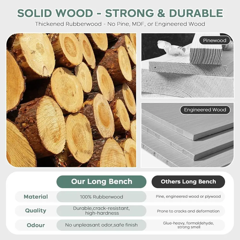 Grün gepolsterte Eingangsbank mit gepolstertem Sitz und Gummiholzbeinen für Schlafzimmer, Wohnzimmer, Schmutzfänger und Flur