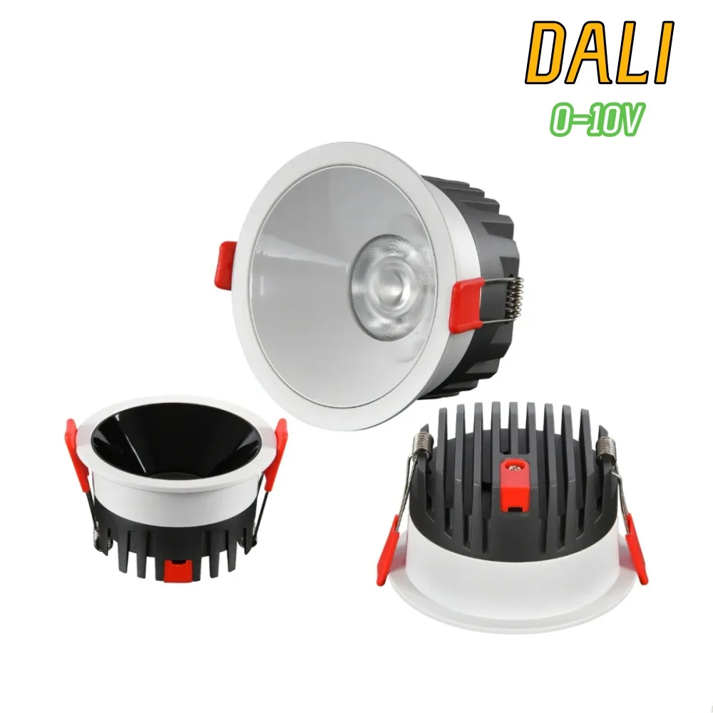 

Narrow bezel COB Spotlights DALI 0-10V Dimmable 7W 12W 15W 20W 24W 30W Recessed LED Downlight AC220V Ceiling lamp Home business