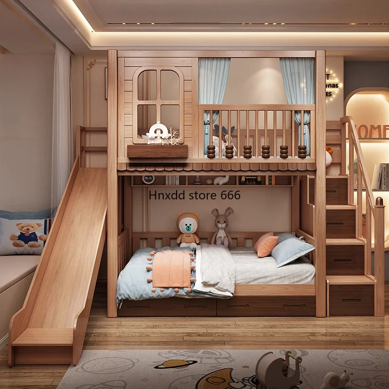 Children's bed up and down all solid wood high and low beds