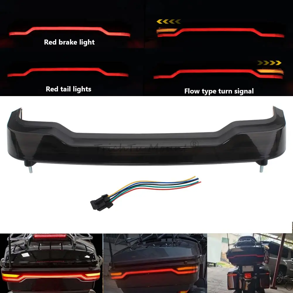 For Harley Touring Road Electra Glide Ultra 2014+ Motorcycle Tour-Pak King Rear Lamp Tour Pack Brake LED Turn Signal Tail Light