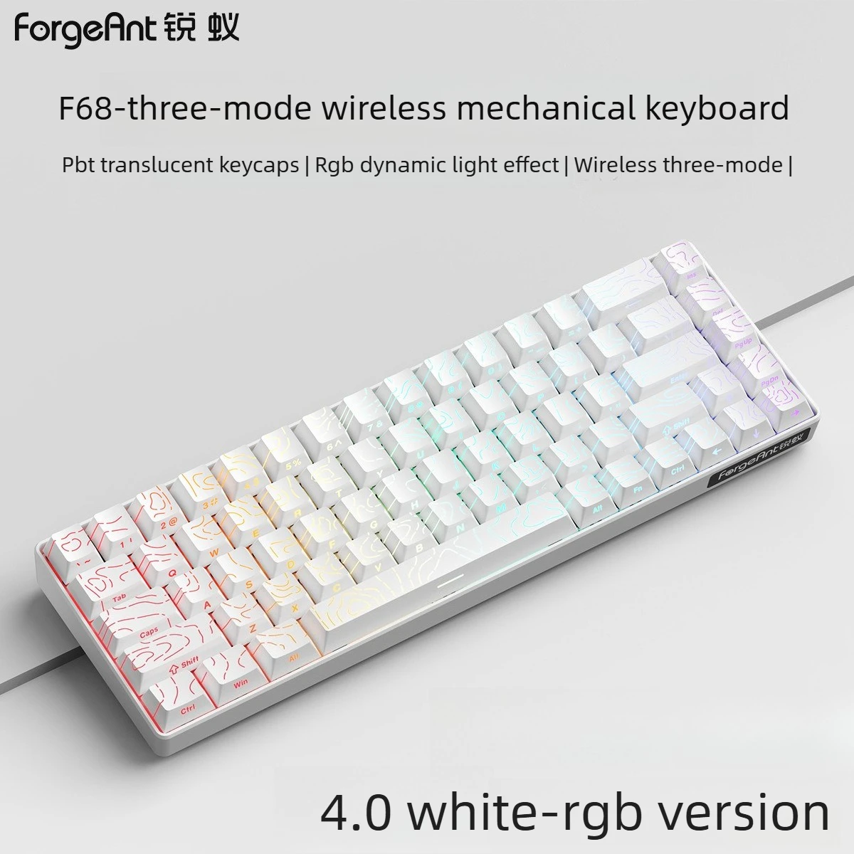 Mechanical Keyboard RGB Teclado Gamer 68 Key Board Wireless + Bluetooth + Wired 60% iPad Laptop Mobile Office Keyboard for Table