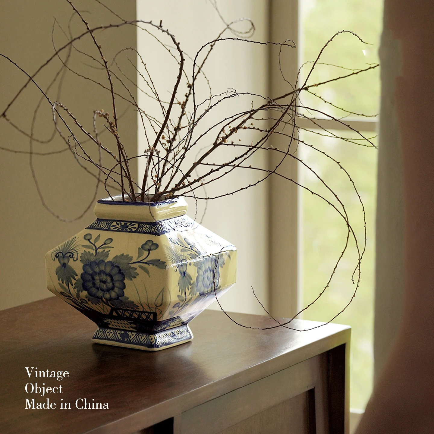 New Chinese Retro Celadon Vase Ornaments Sample Room Living Room Study Desktop Decorative Crafts Furnishings