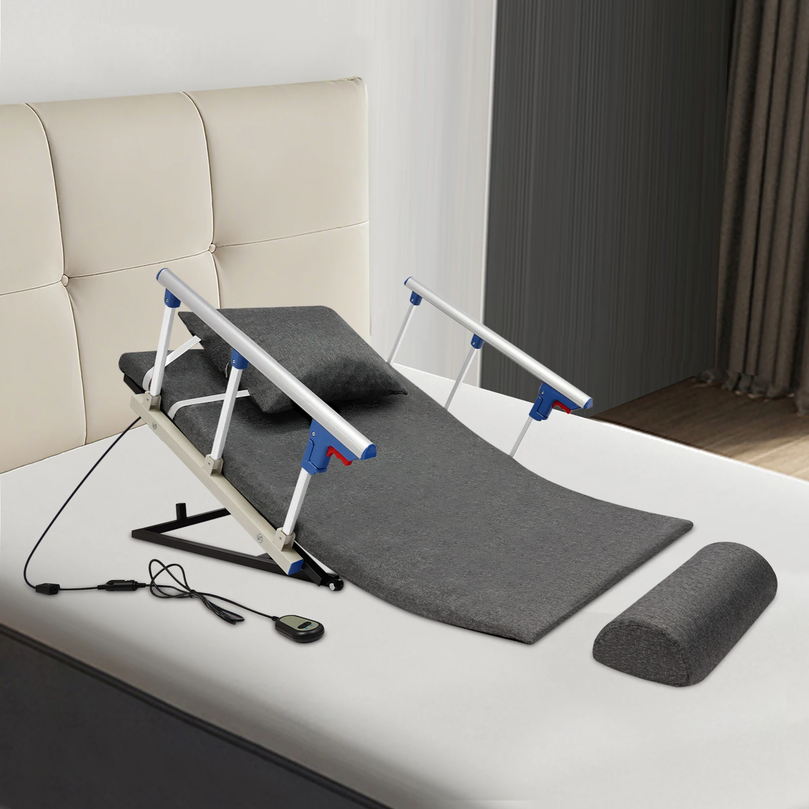 Elektrische Hebe-Bett-Rückenlehne Grau Verstellbare Elektrische Bett-Rückenstütze, Elektrische Hilfs-Rückenlehne mit Kabelgebundener Fernbedienung – Detail 6