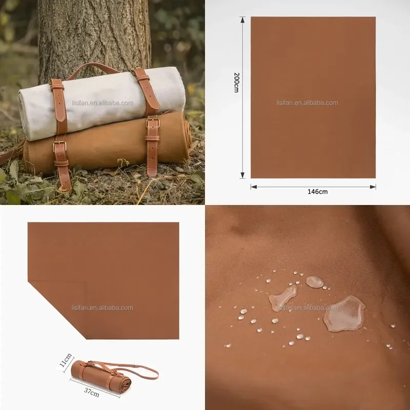 Waterproof Picnic Blanket Canvas Portable Picnic Mat Ultralight Beach Blanket Ground Mat Outdoor Camping Mat